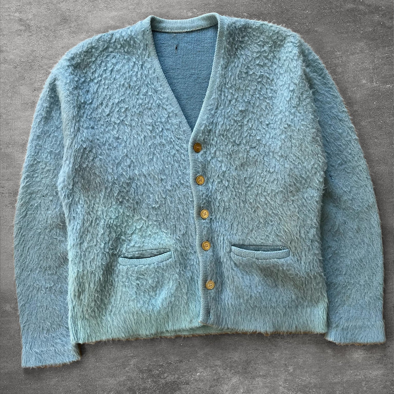 1960s Mohair Baby Blue Cardigan Ametora