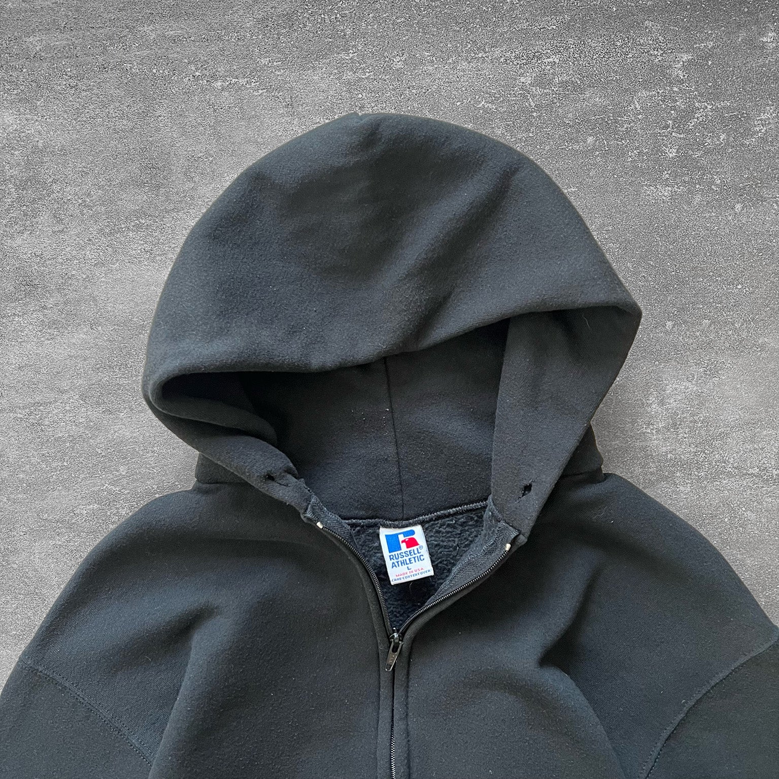 1990s Russell Zip Hoodie Black