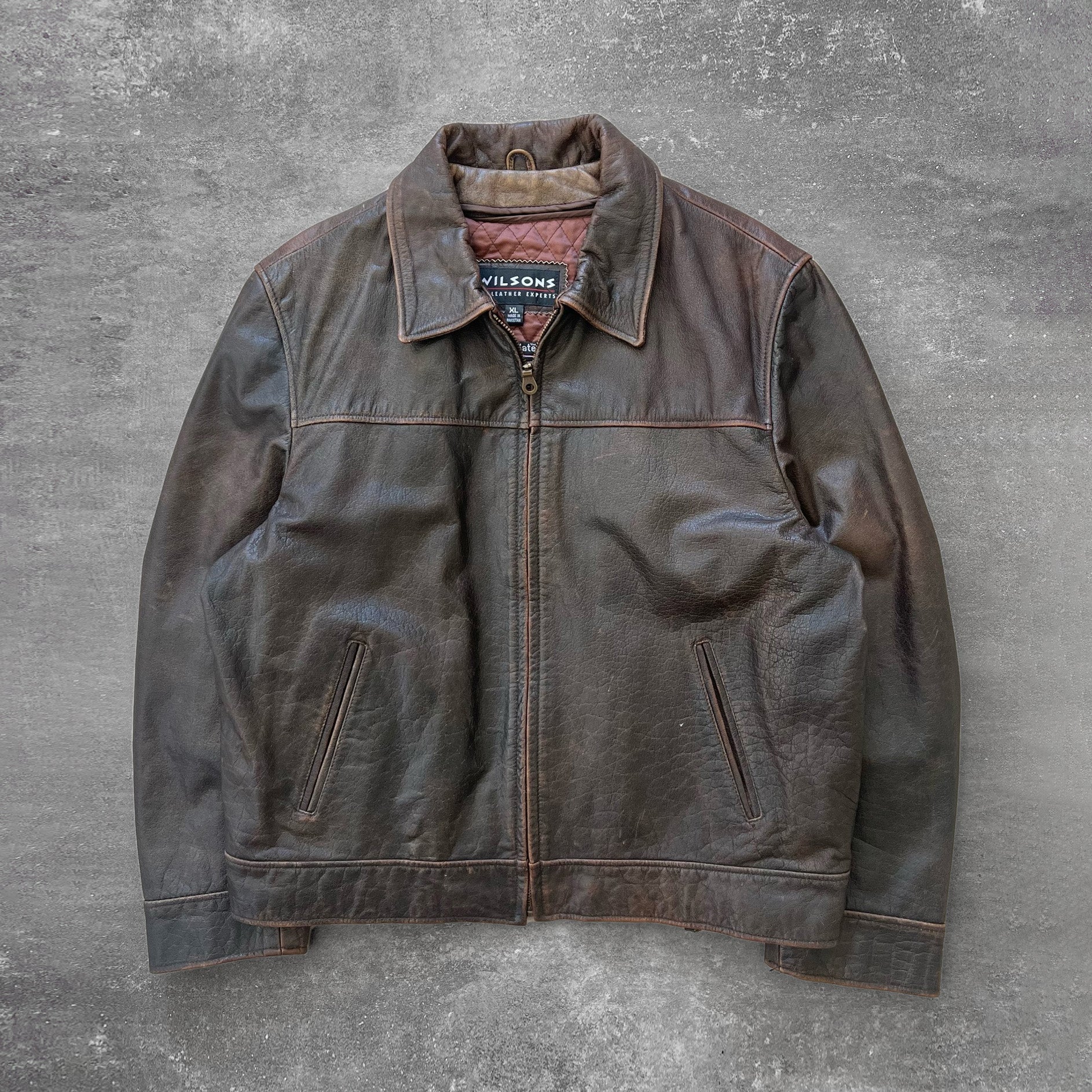 Vintage Faded Brown Leather Jacket