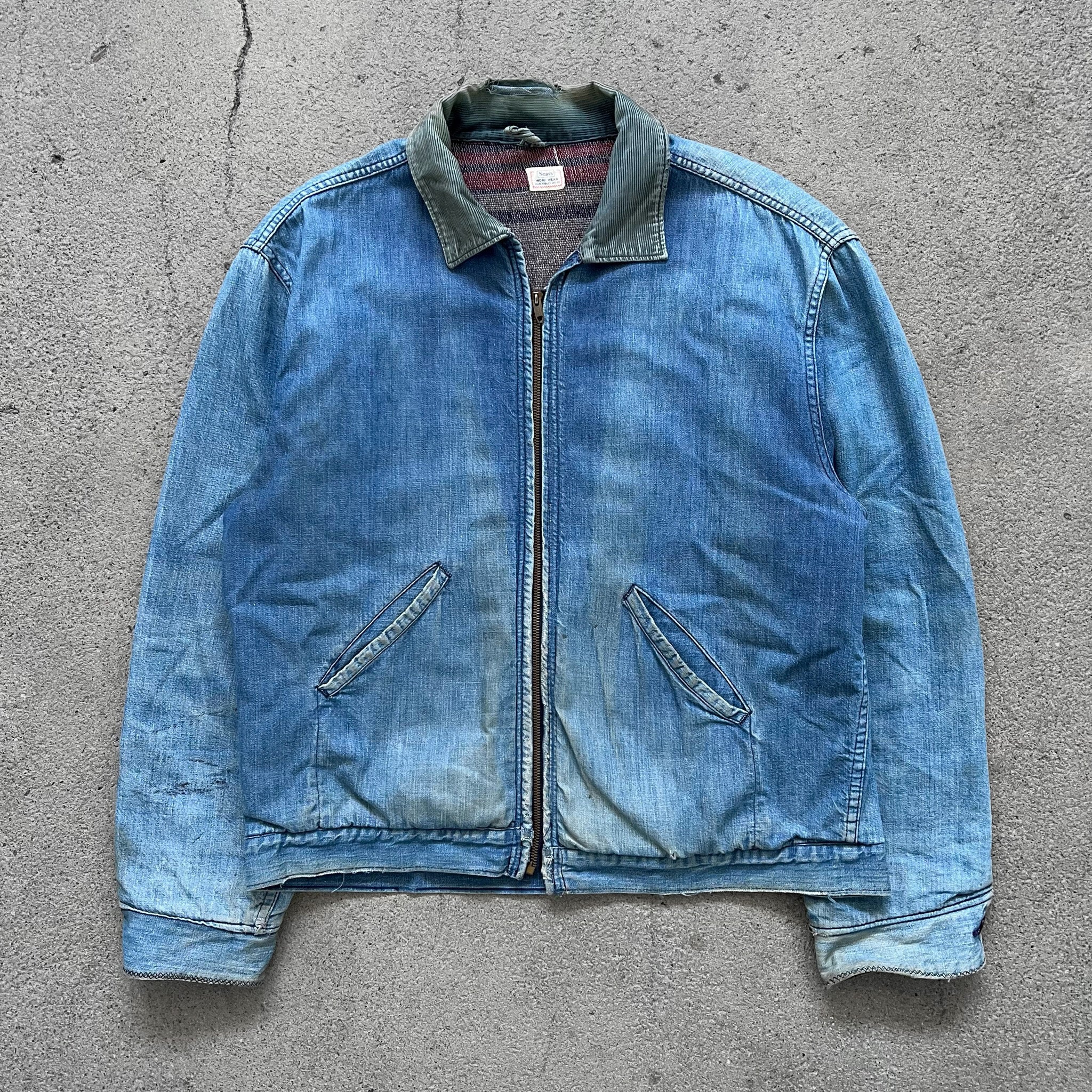 1960s Sears Denim Work Jacket Faded