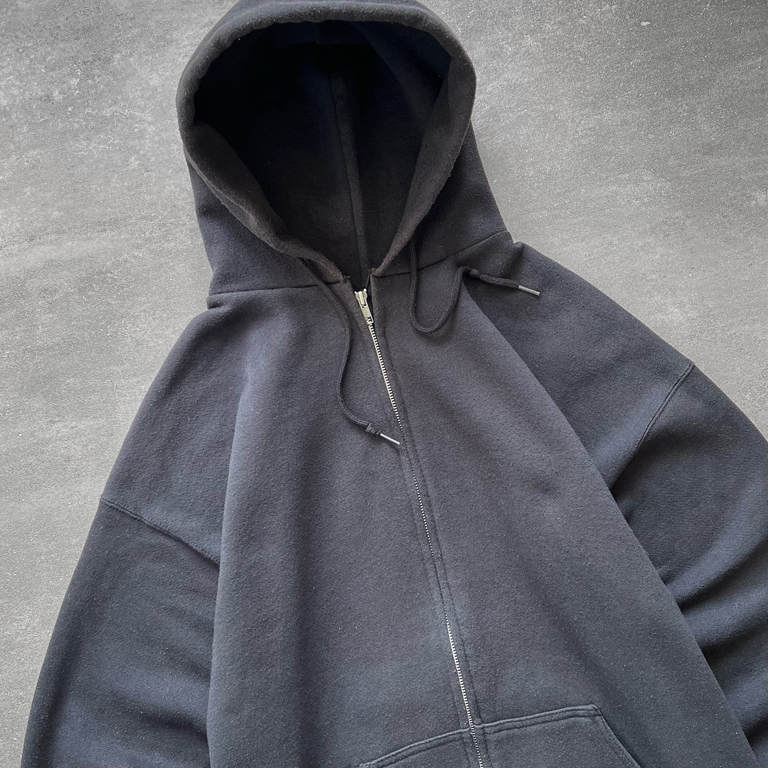 1990s Tultex Zip Hoodie Faded Black Ametora