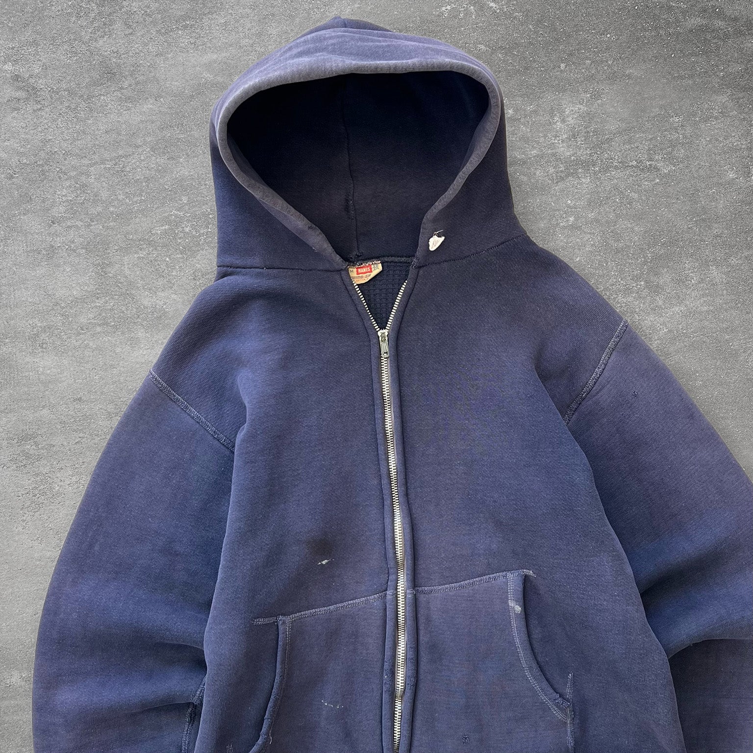 1950s Hanes Double Face Thermal Zip Hoodie