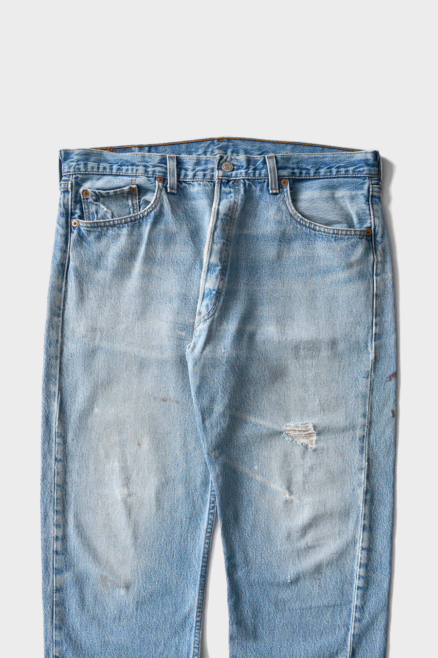 1990s Levi's 501 Light Wash Distressed Jeans 36