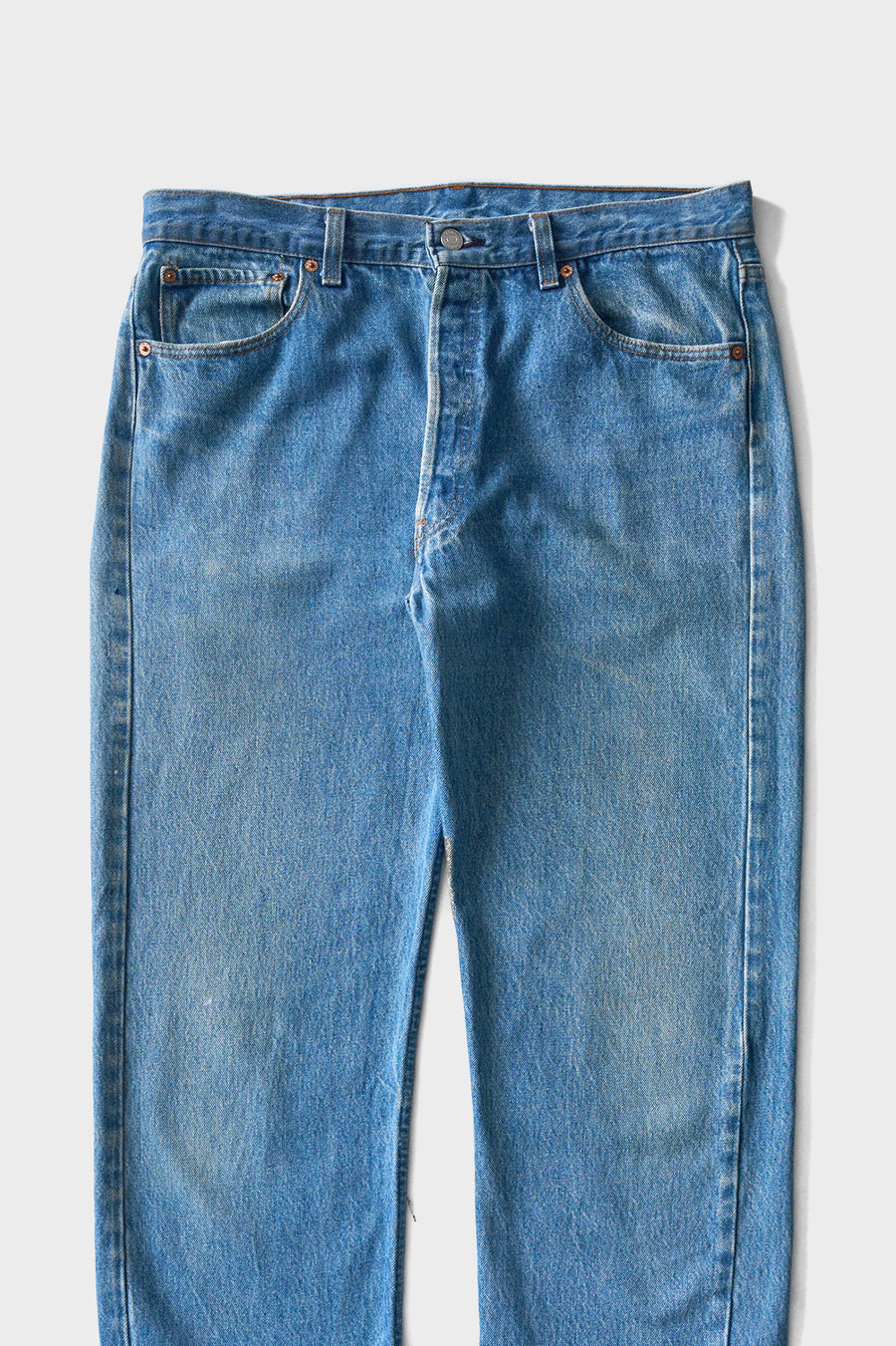 1990s Levi's 501 Faded Blue Dirty Wash Jeans 35