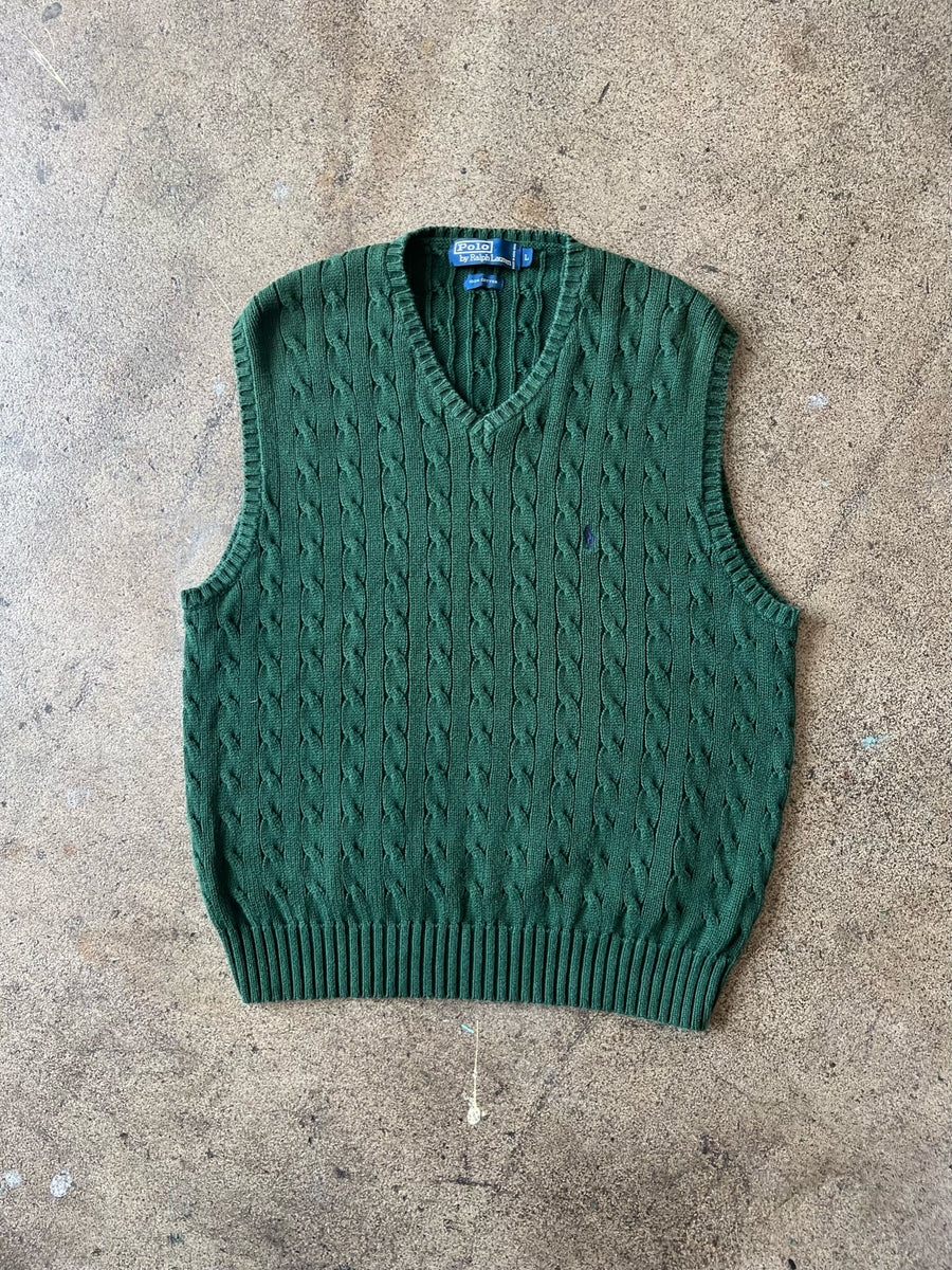 2000s Polo Ralph Lauren Cable Knit Sweater Vest