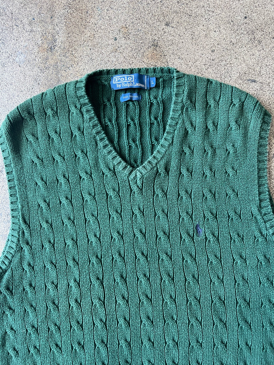 2000s Polo Ralph Lauren Cable Knit Sweater Vest