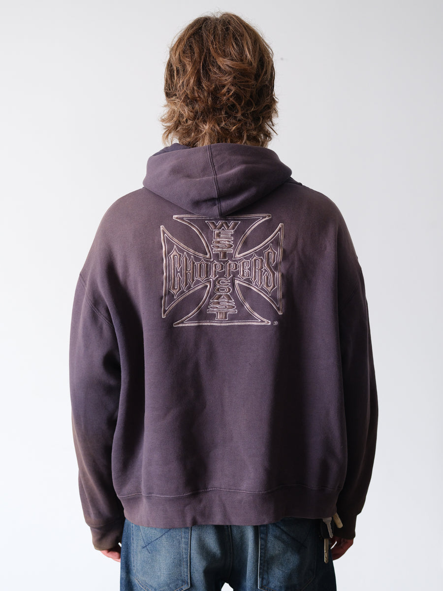 2000s West Coast Choppers Sun-Faded Thermal Zip Hoodie