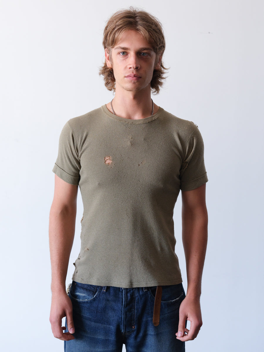 1940s WWII U.S. Army Distressed Wool Undershirt