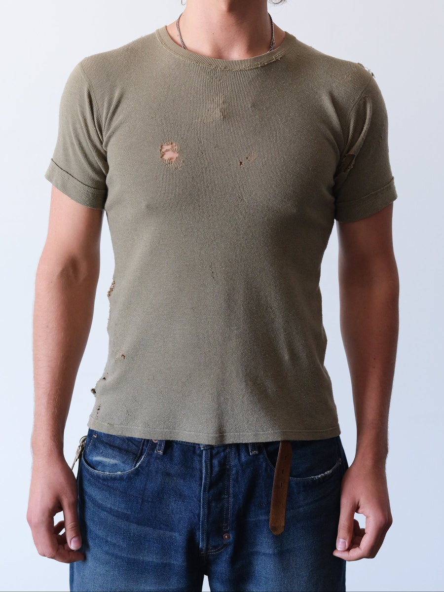 1940s WWII U.S. Army Distressed Wool Undershirt