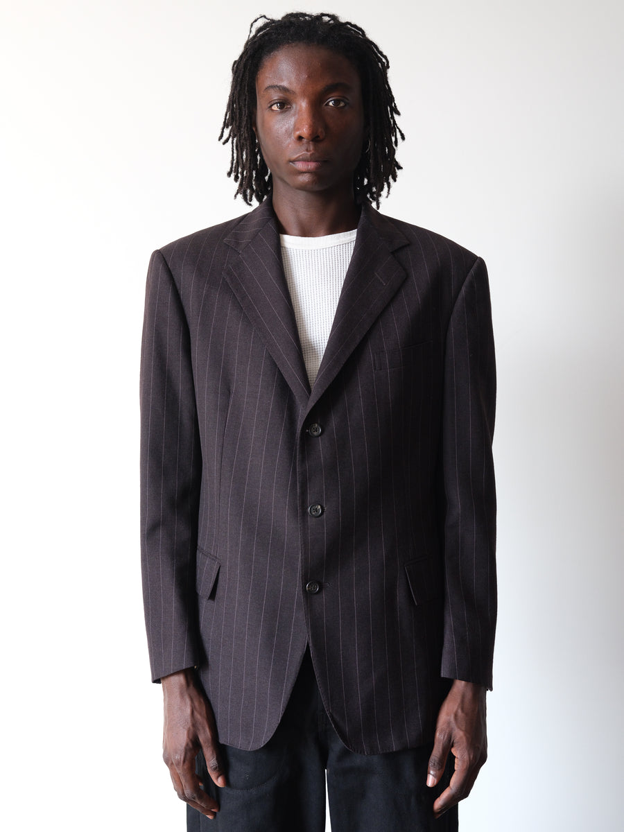2000s Ralph Lauren Black Pinstripe Blazer
