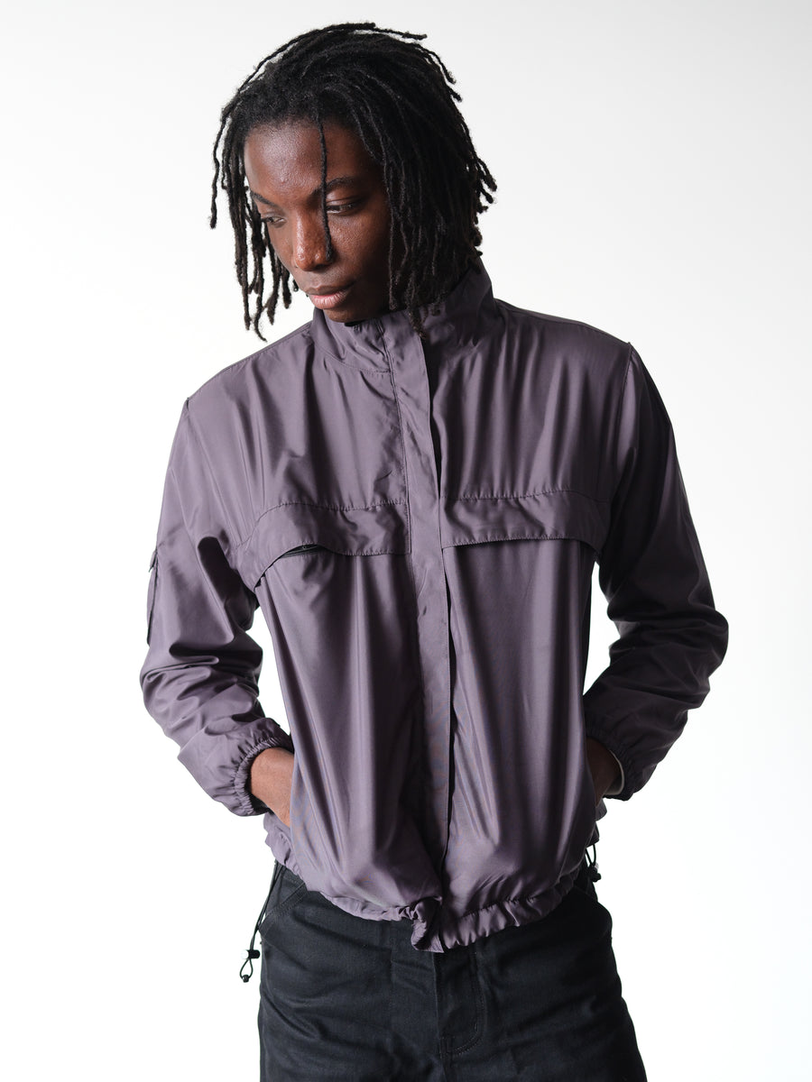 2000s Gap Gray Nylon Double Pocket Windbreaker