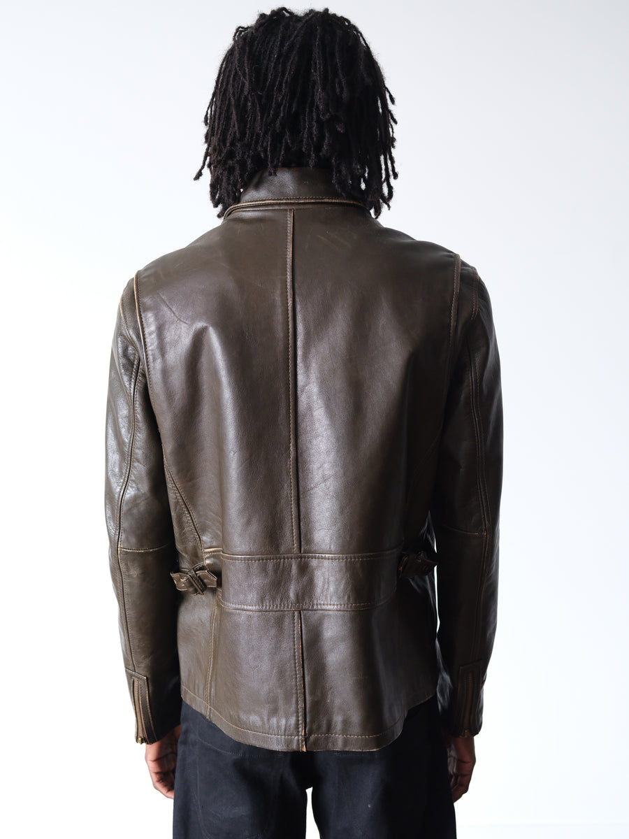2000s Eddie Bauer Faded Brown Leather Jacket – Ametora