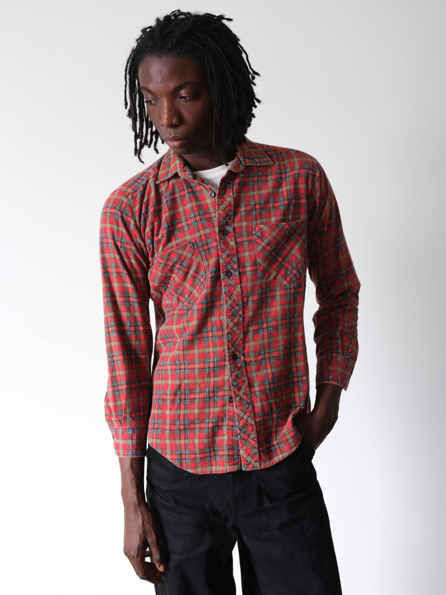 2000s Windbreaker Faded Red Soft Flannel