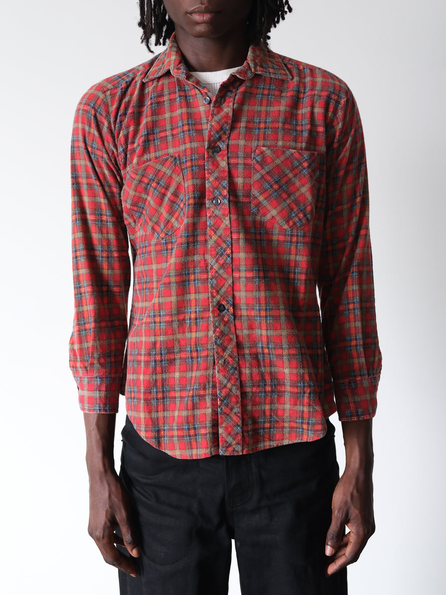 2000s Windbreaker Faded Red Soft Flannel