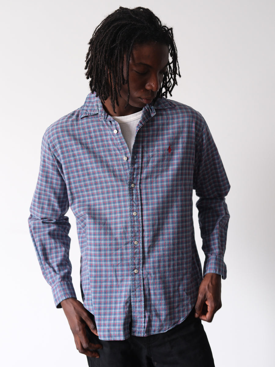 2000s Polo Ralph Lauren Blue Red Green White Worn-In Shirt