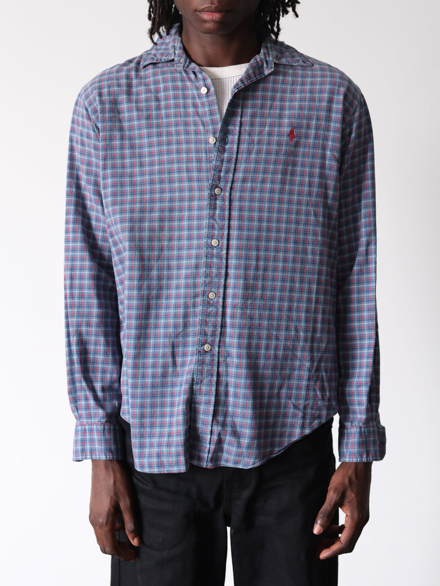 2000s Polo Ralph Lauren Blue Red Green White Worn-In Shirt