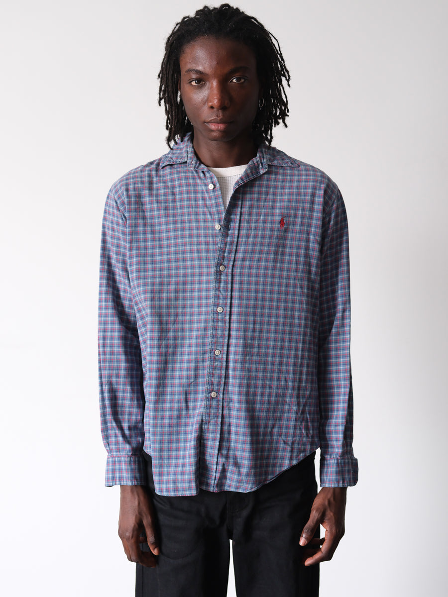 2000s Polo Ralph Lauren Blue Red Green White Worn-In Shirt