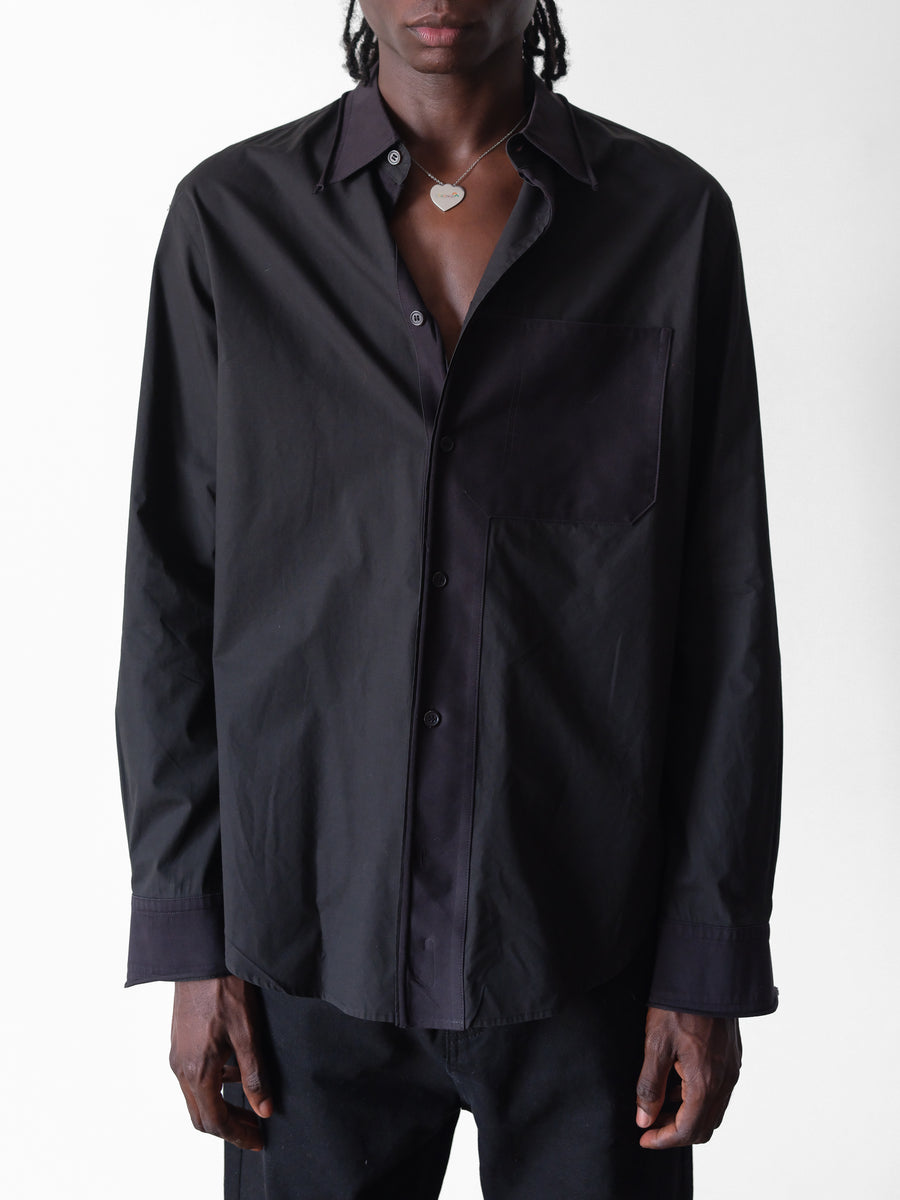 2010s Y-3 x Adidas Black Dress Shirt