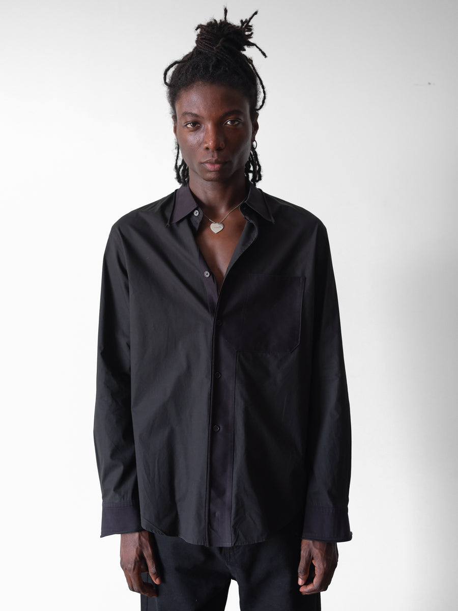 2010s Y-3 x Adidas Black Dress Shirt