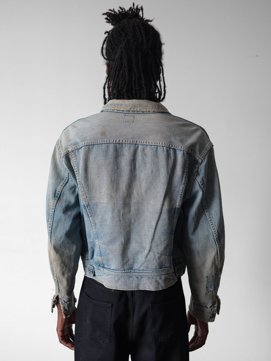 1970s Lee Rider Milky Faded Trucker Jacket