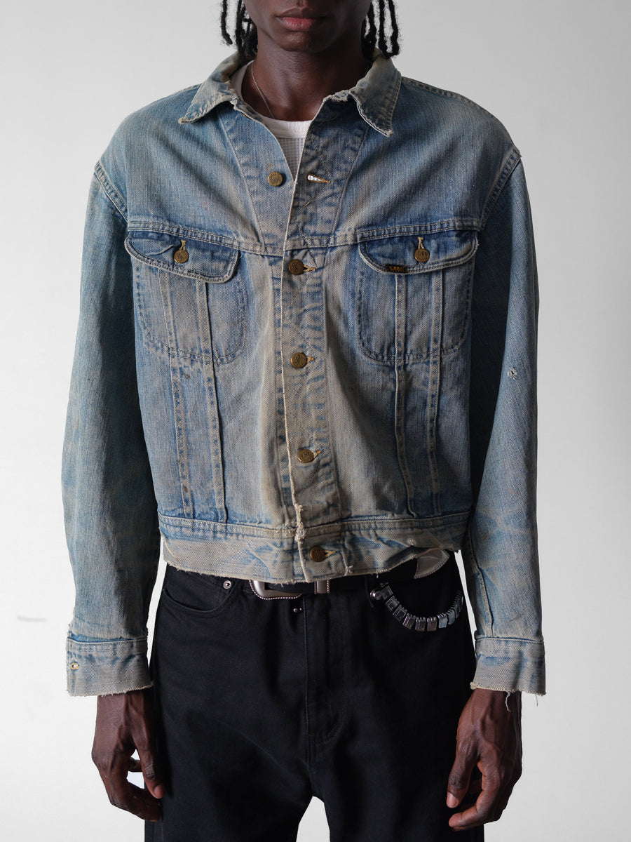 1970s Lee Rider Milky Faded Trucker Jacket