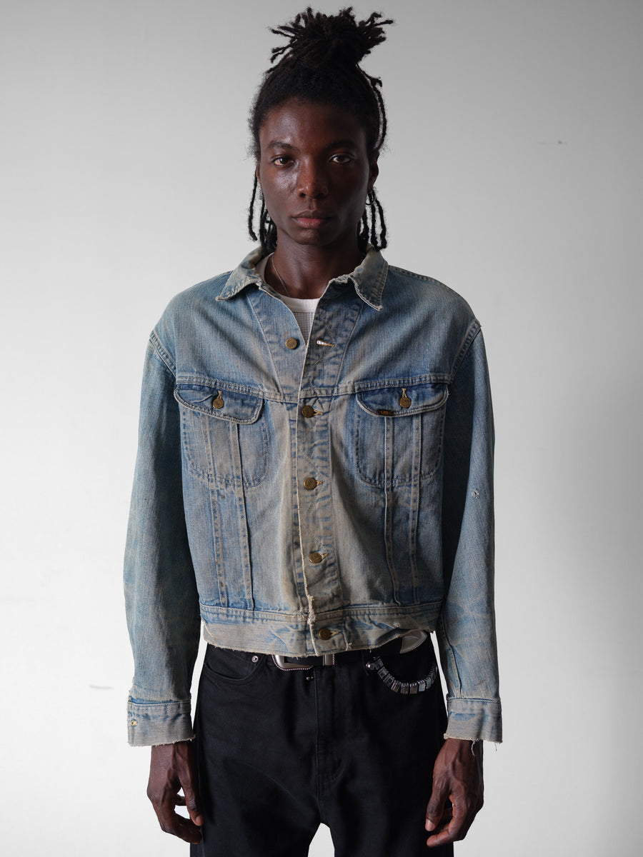 1970s Lee Rider Milky Faded Trucker Jacket