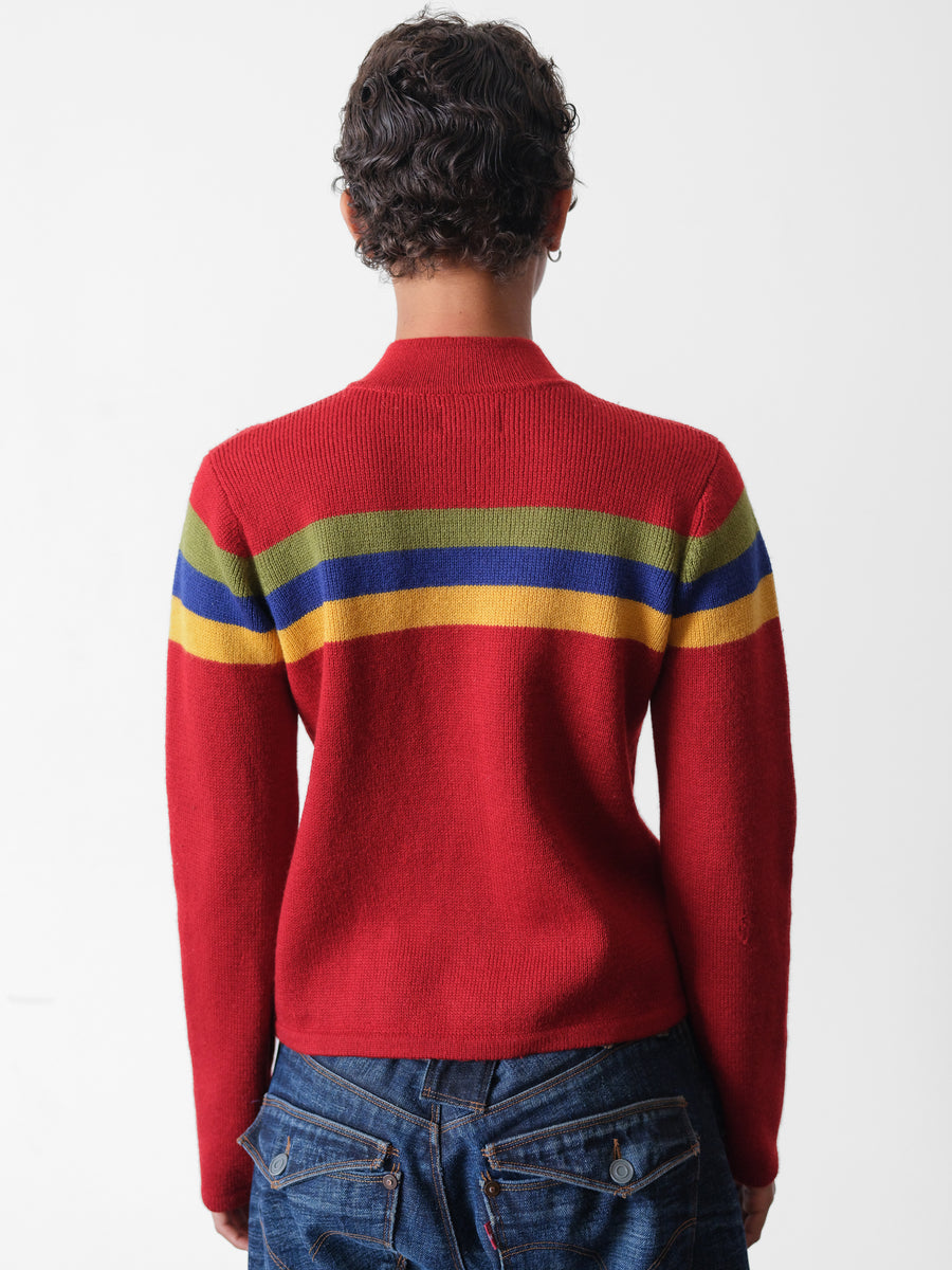 2000s A&F Colorful Quarter Zip Sweater