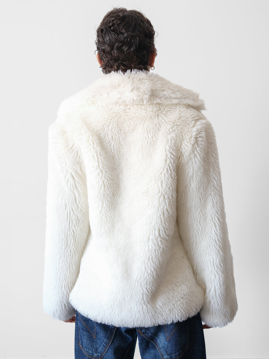 1970s White Stag Faux Fur White Coat