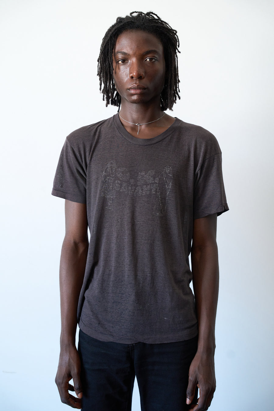 1980s OK Savant Faded Black Sheer Tee