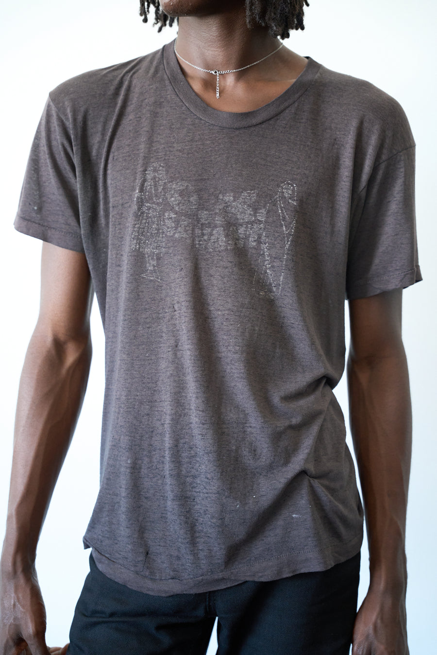 1980s OK Savant Faded Black Sheer Tee