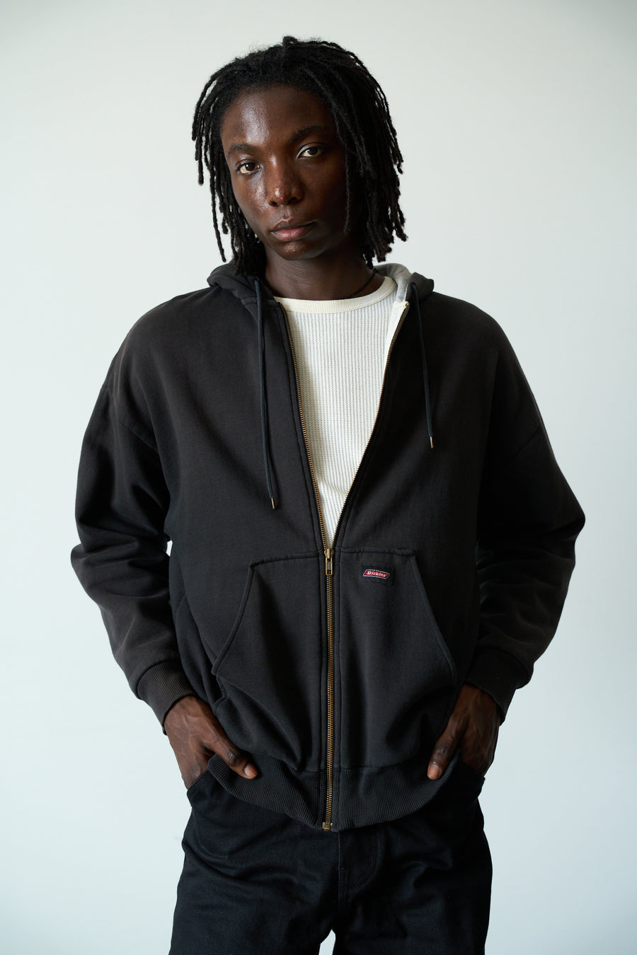 2000s Dickies Sun Faded Thermal Zip Hoodie