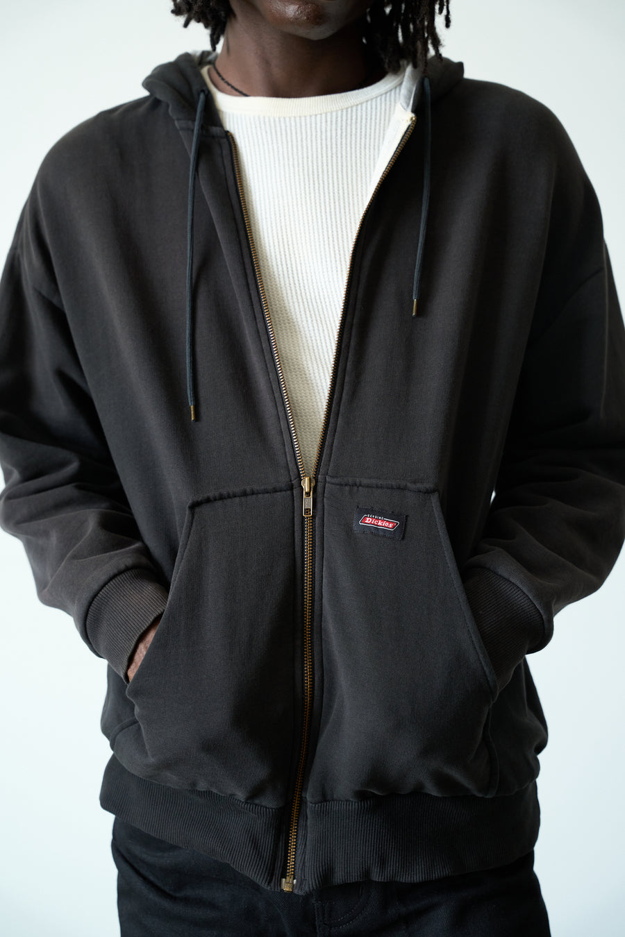2000s Dickies Sun Faded Thermal Zip Hoodie