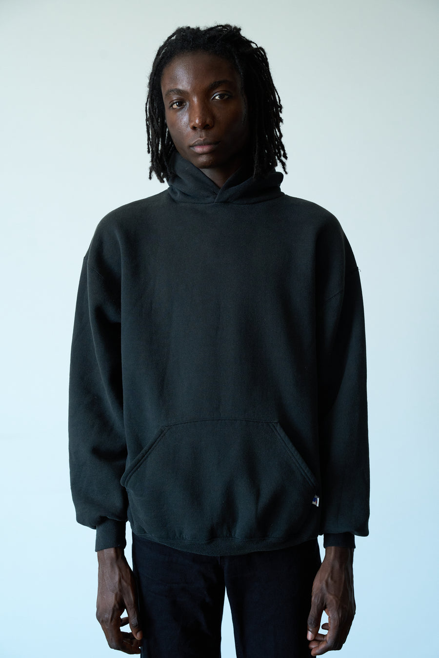 1990s Russell Faded Black Hoodie