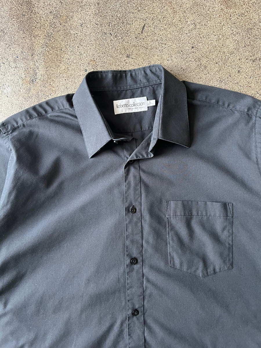 1990s Henry Segal Cropped Black Shirt