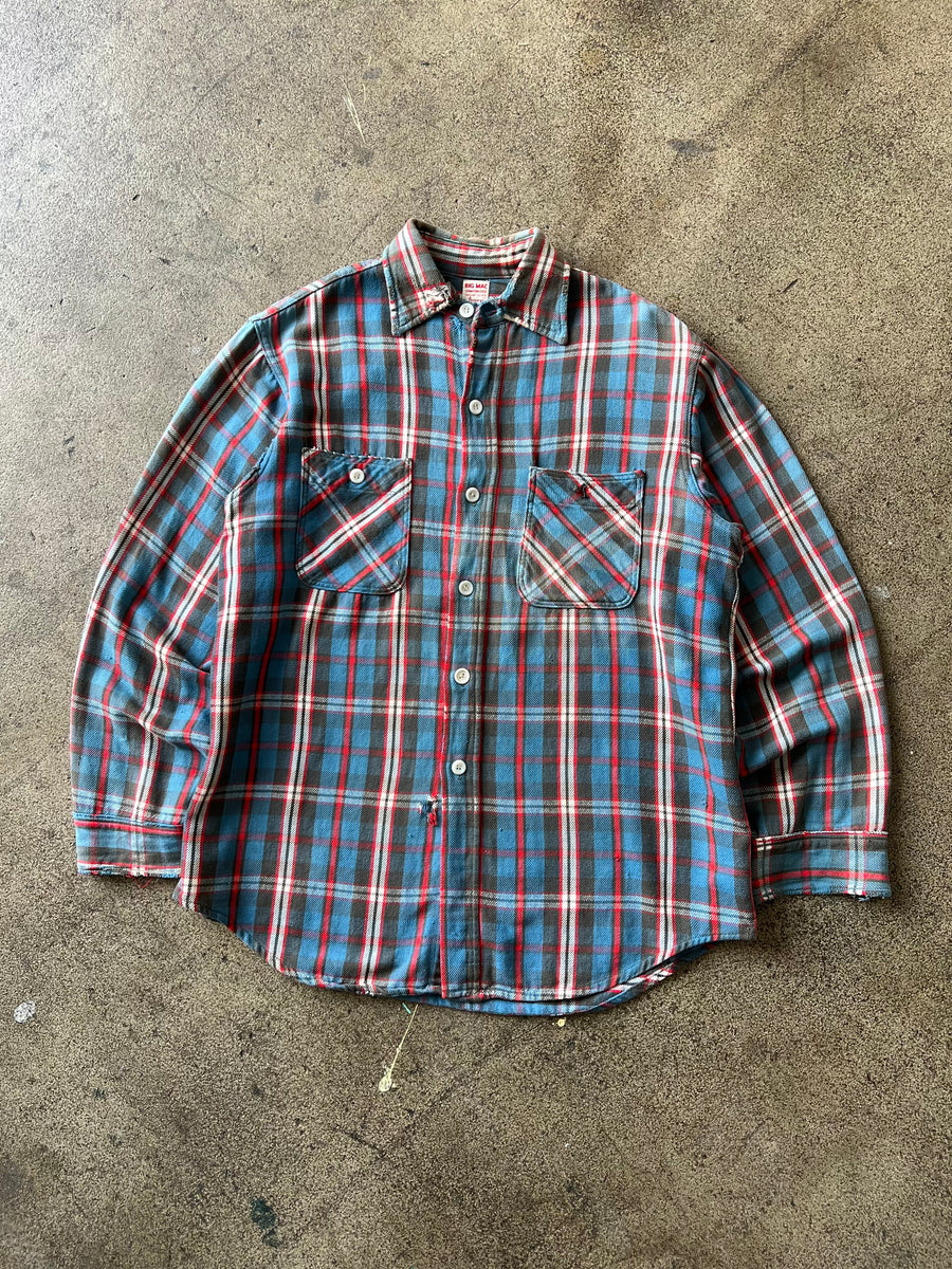 1950s Big Mac Blue Plaid Flannel Shirt