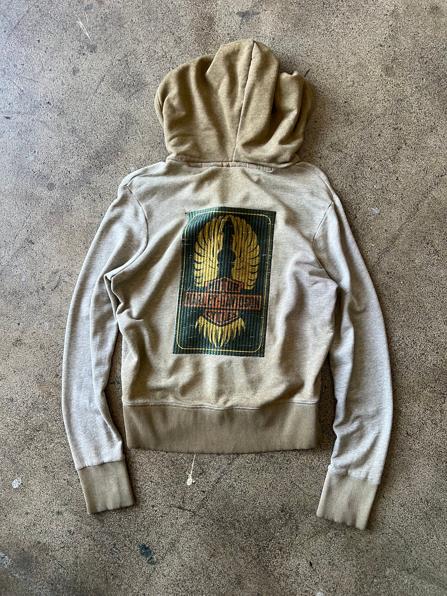 2000s Harley Davidson Olive Two Tone Hoodie