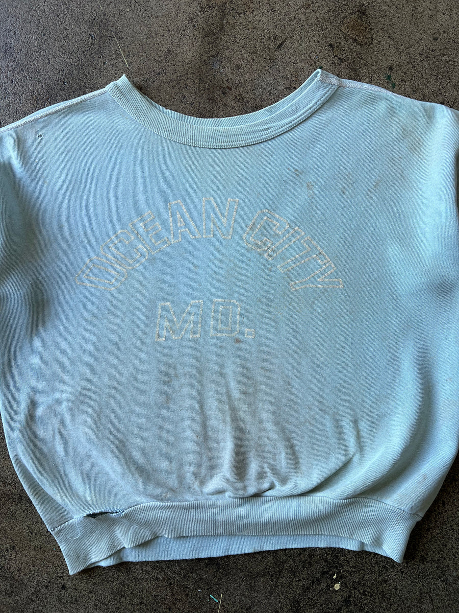 1960s Ocean City Chopped Sleeve Sweatshirt