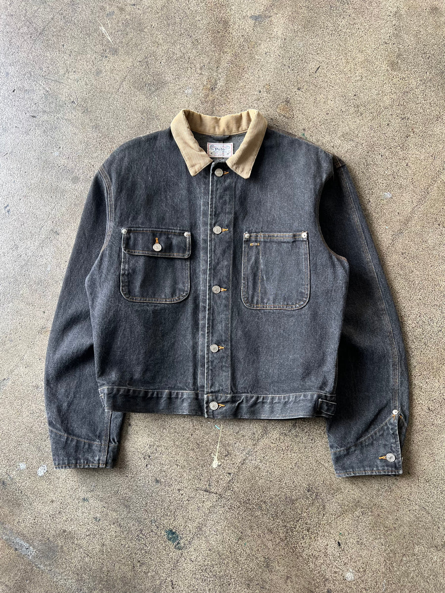 1980s Polo Ralph Lauren Type II Faded Black Denim Jacket