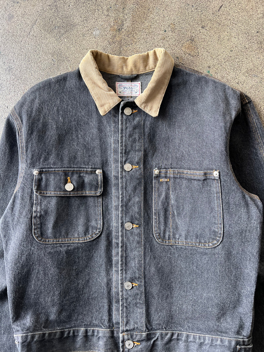 1980s Polo Ralph Lauren Type II Faded Black Denim Jacket