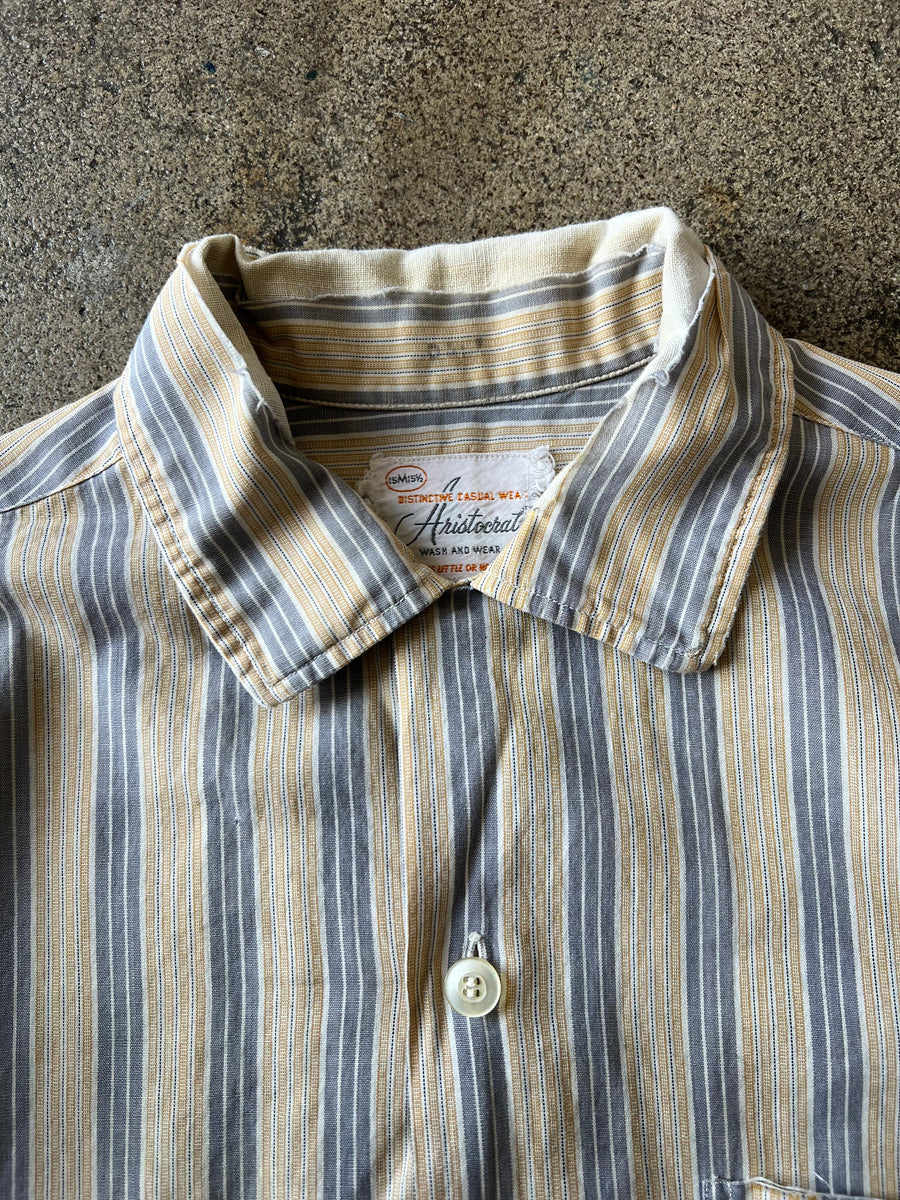 1960s Striped Short Sleeve Shirt