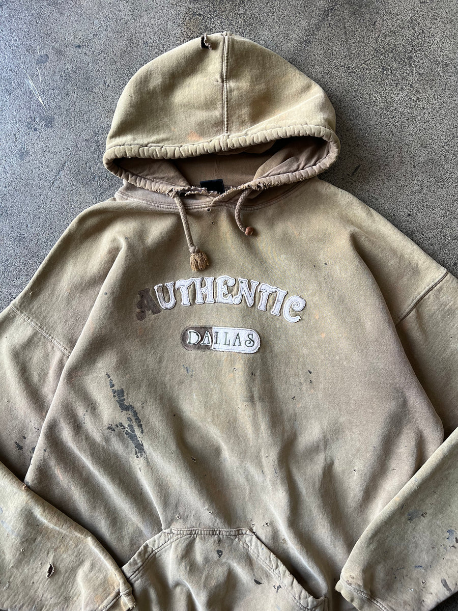 1990s Distressed Earth Tone Authentic Dallas Hoodie