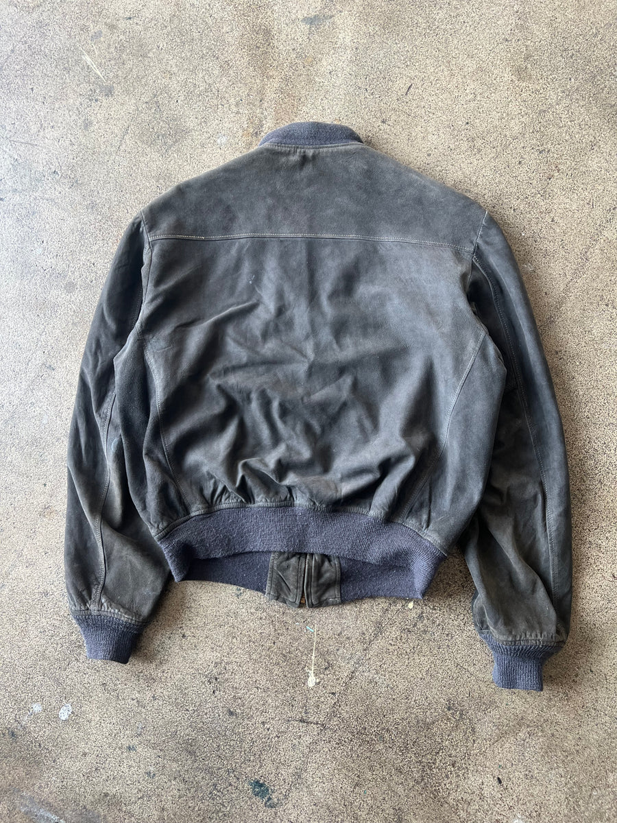 1950s McGregor Black Suede Bomber Jacket