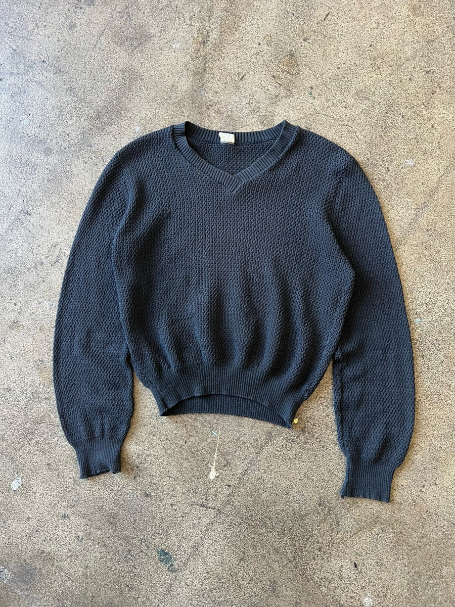 1980s Mesh Dark Gray Sweater