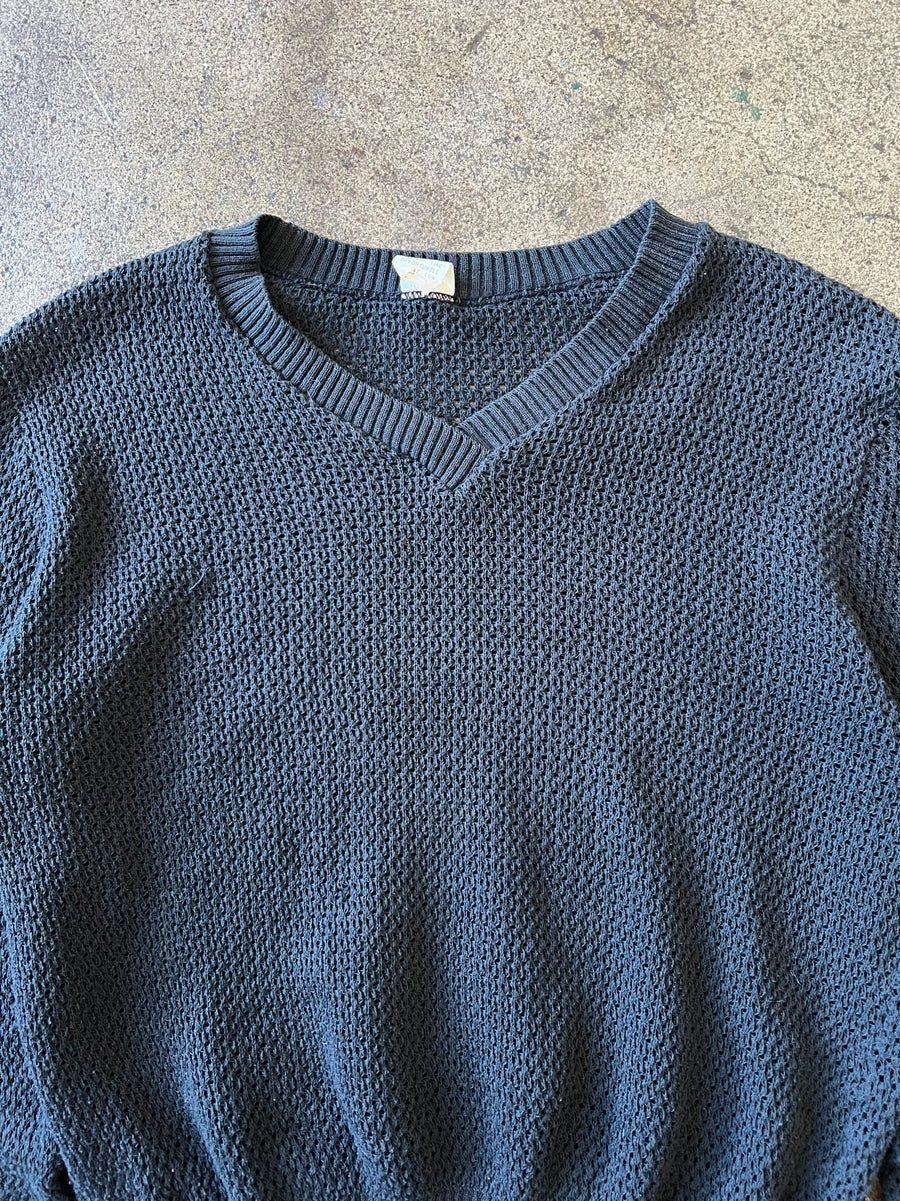 1980s Mesh Dark Gray Sweater