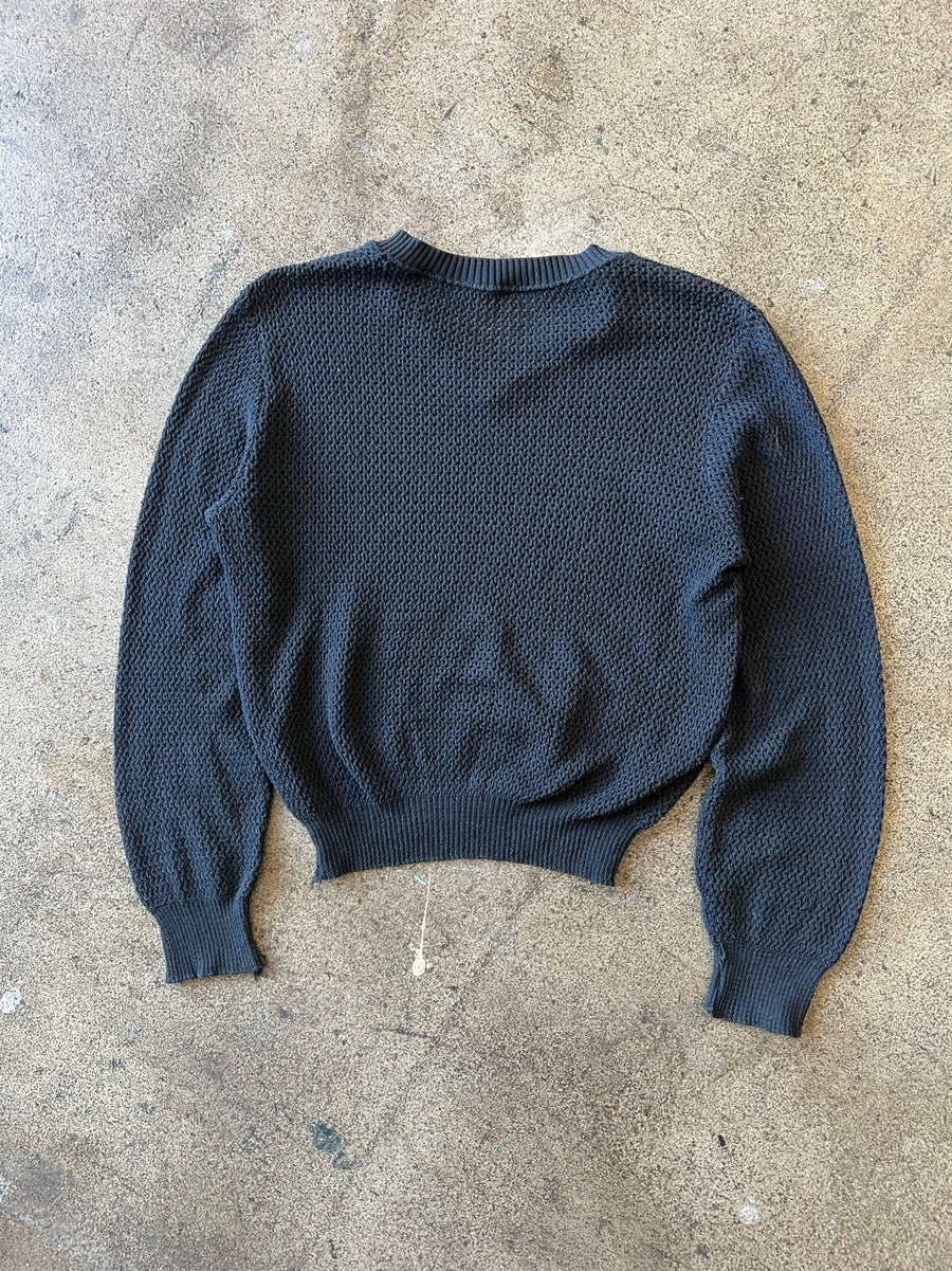 1980s Mesh Dark Gray Sweater