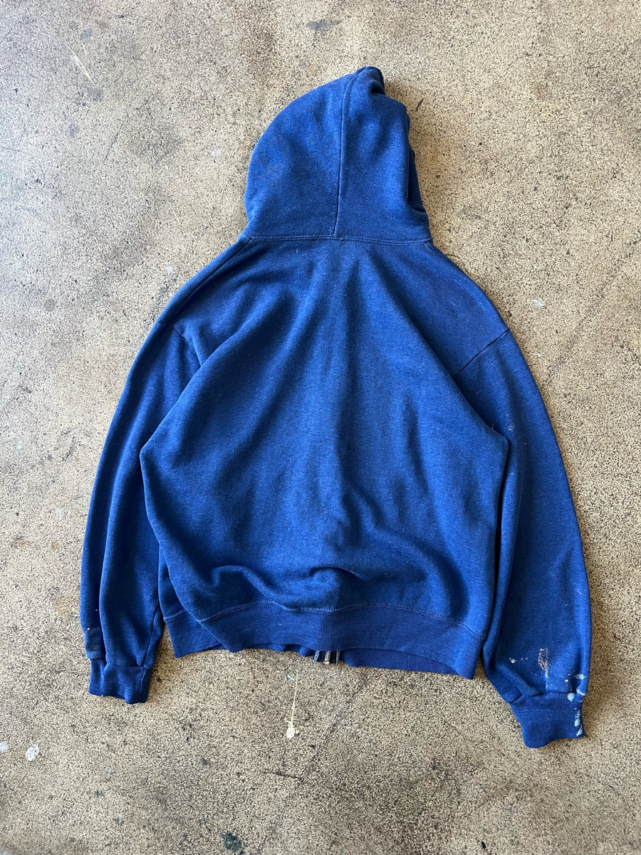 1970s Faded Blue Zip Hoodie