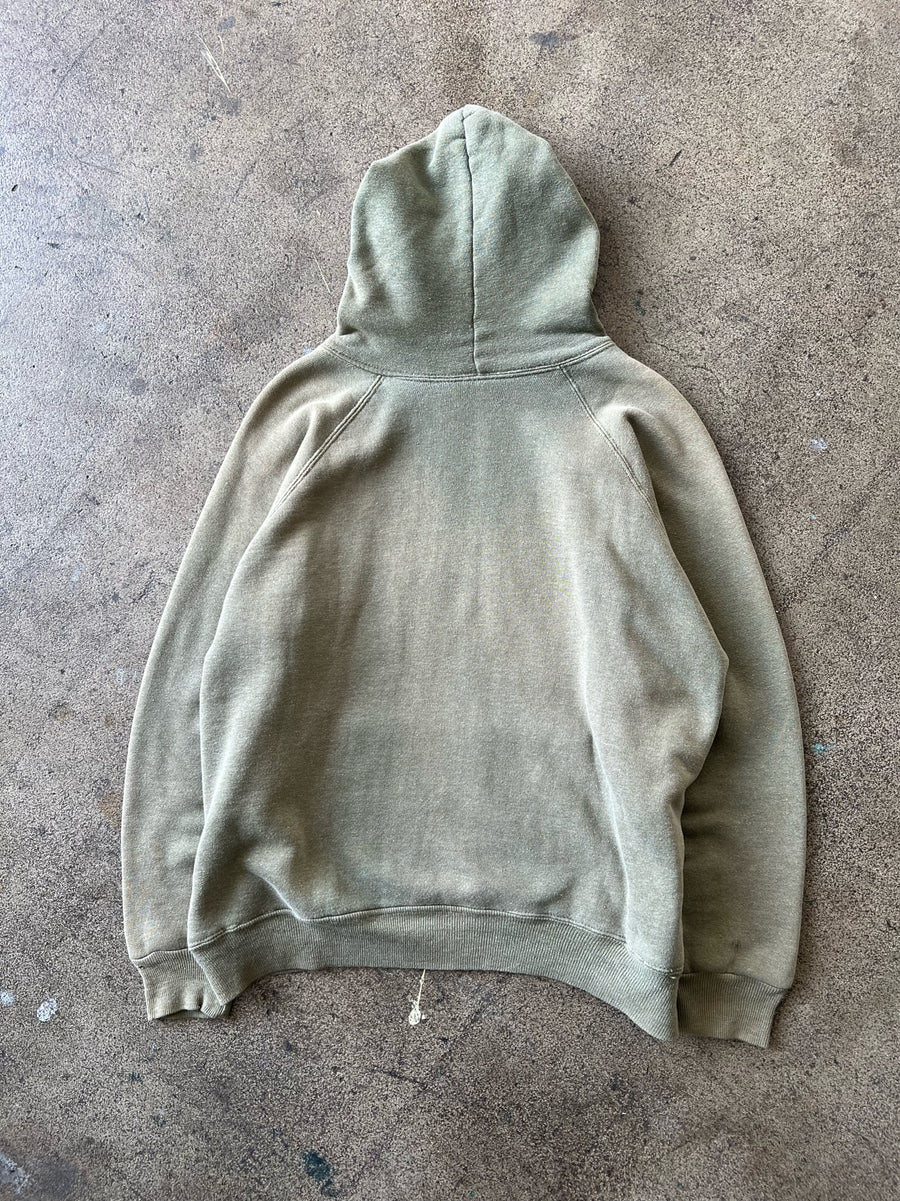 1950s Faded Green Thermal Lined Raglan Hoodie