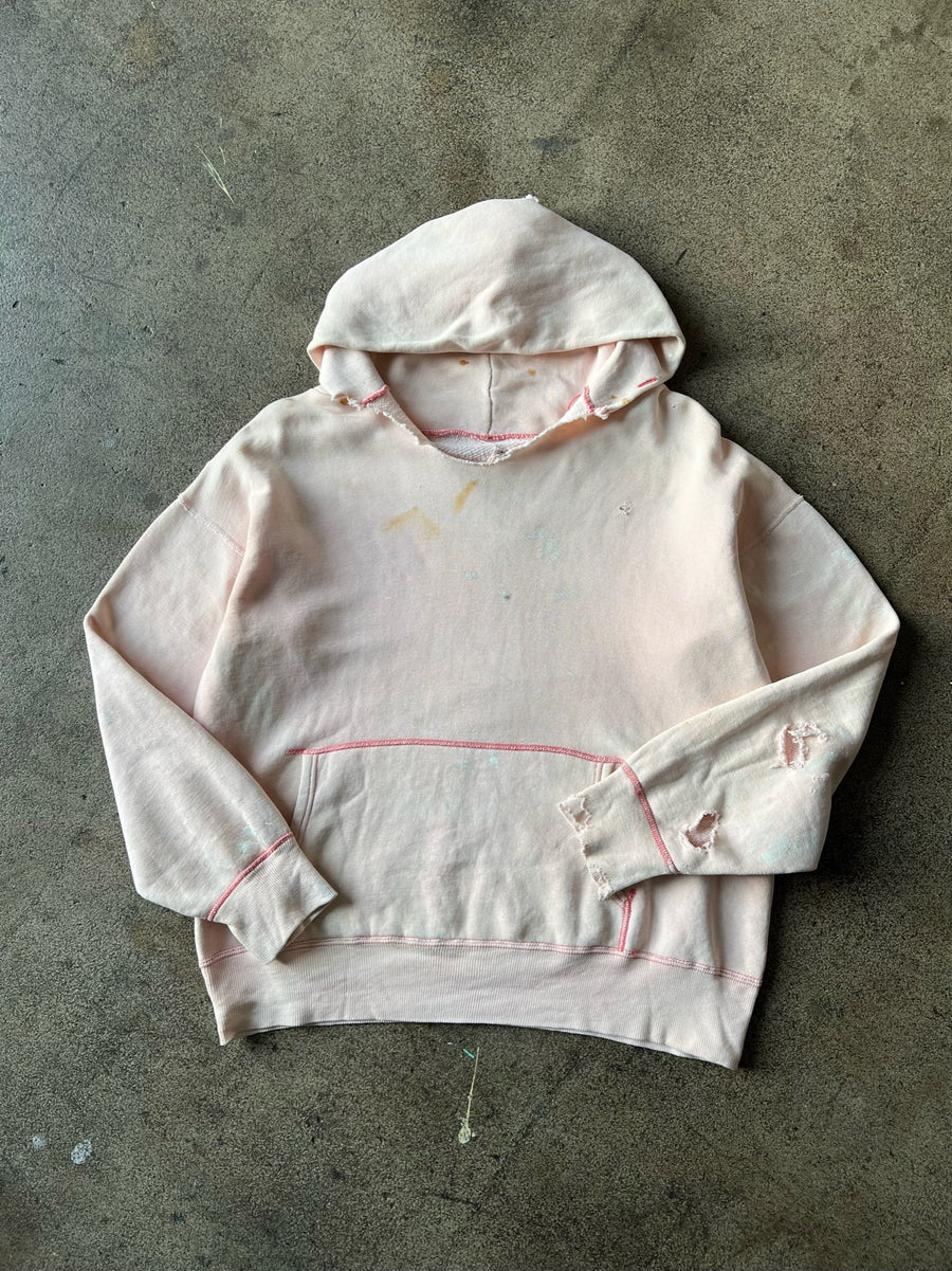 1950s Faded Pink Paint Splatter Hoodie