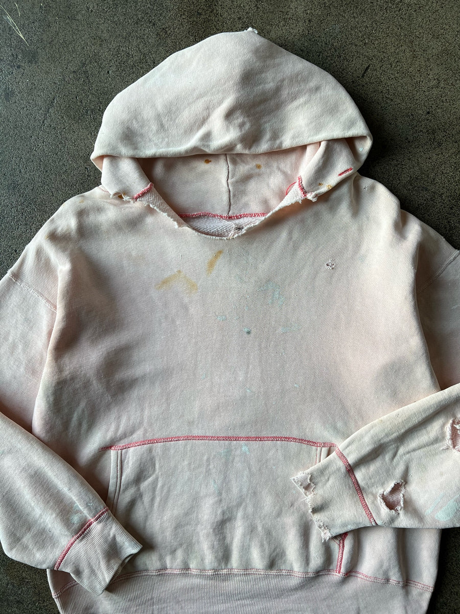 1950s Faded Pink Paint Splatter Hoodie