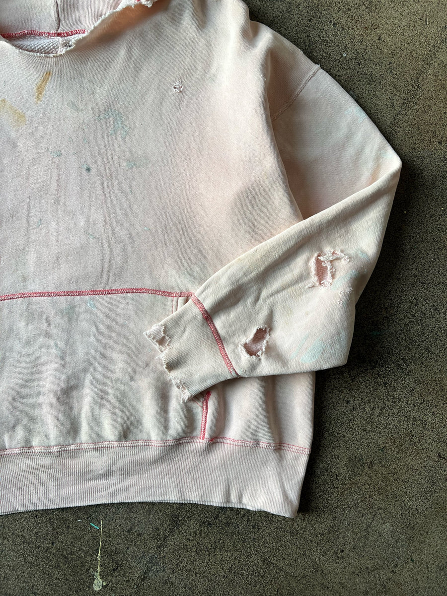 1950s Faded Pink Paint Splatter Hoodie